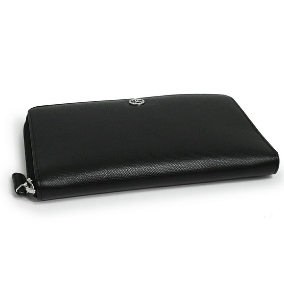 Chanel Coco Button Organizer Large Long Wallet Calf Leather Black - Picture 8 of 12